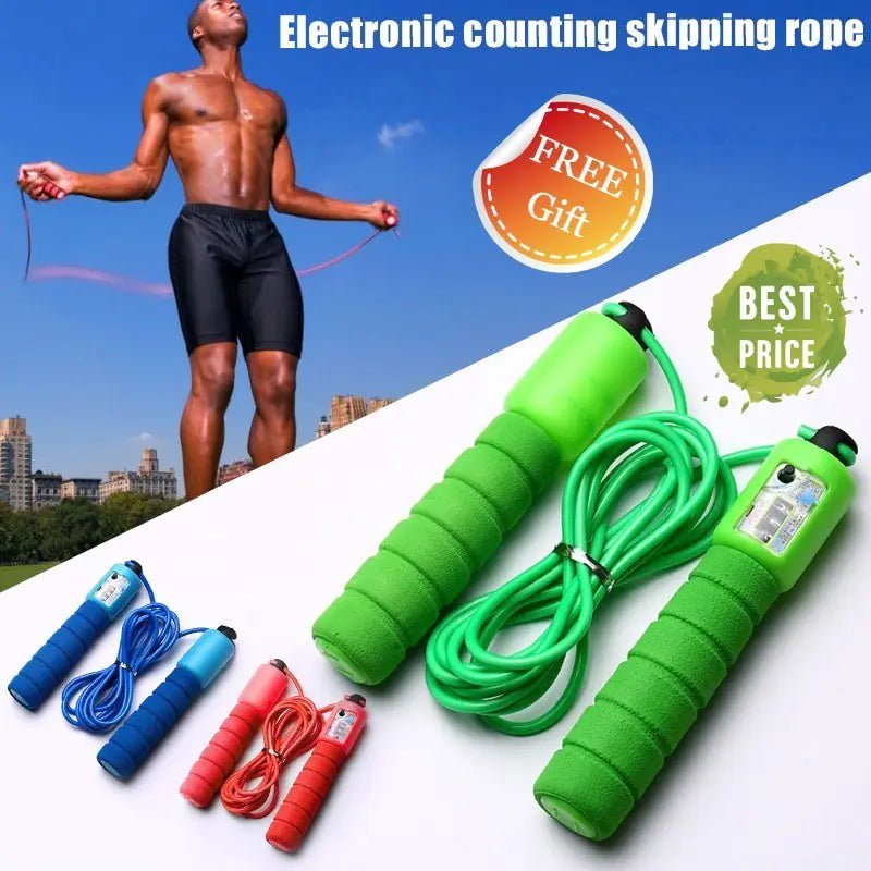 Adjustable Digital Jump Rope with Counter & Tangle - Free Design - Infinity Deals