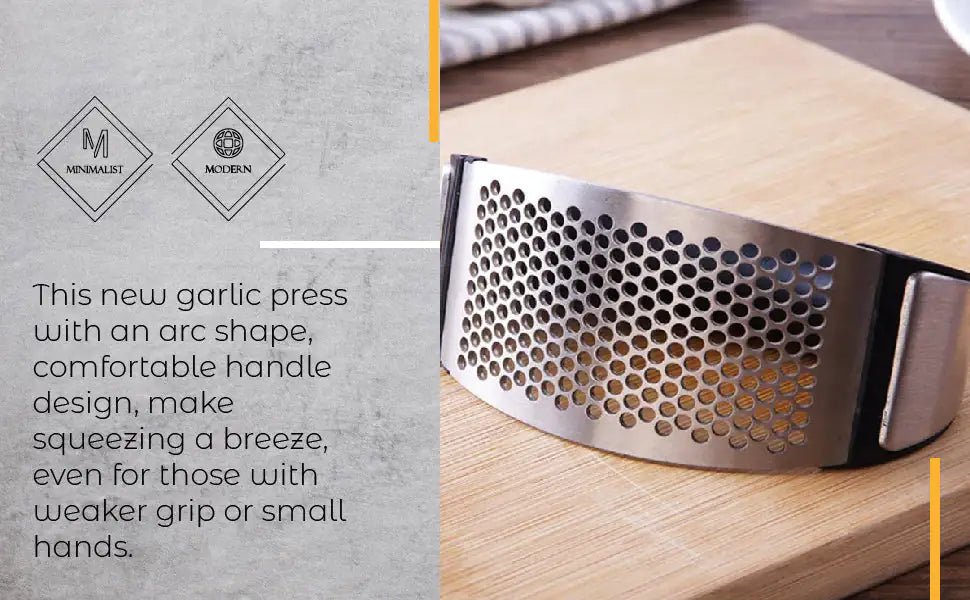 Stainless Steel Garlic Press & Crusher with Ergonomic Handle - Infinity Deals