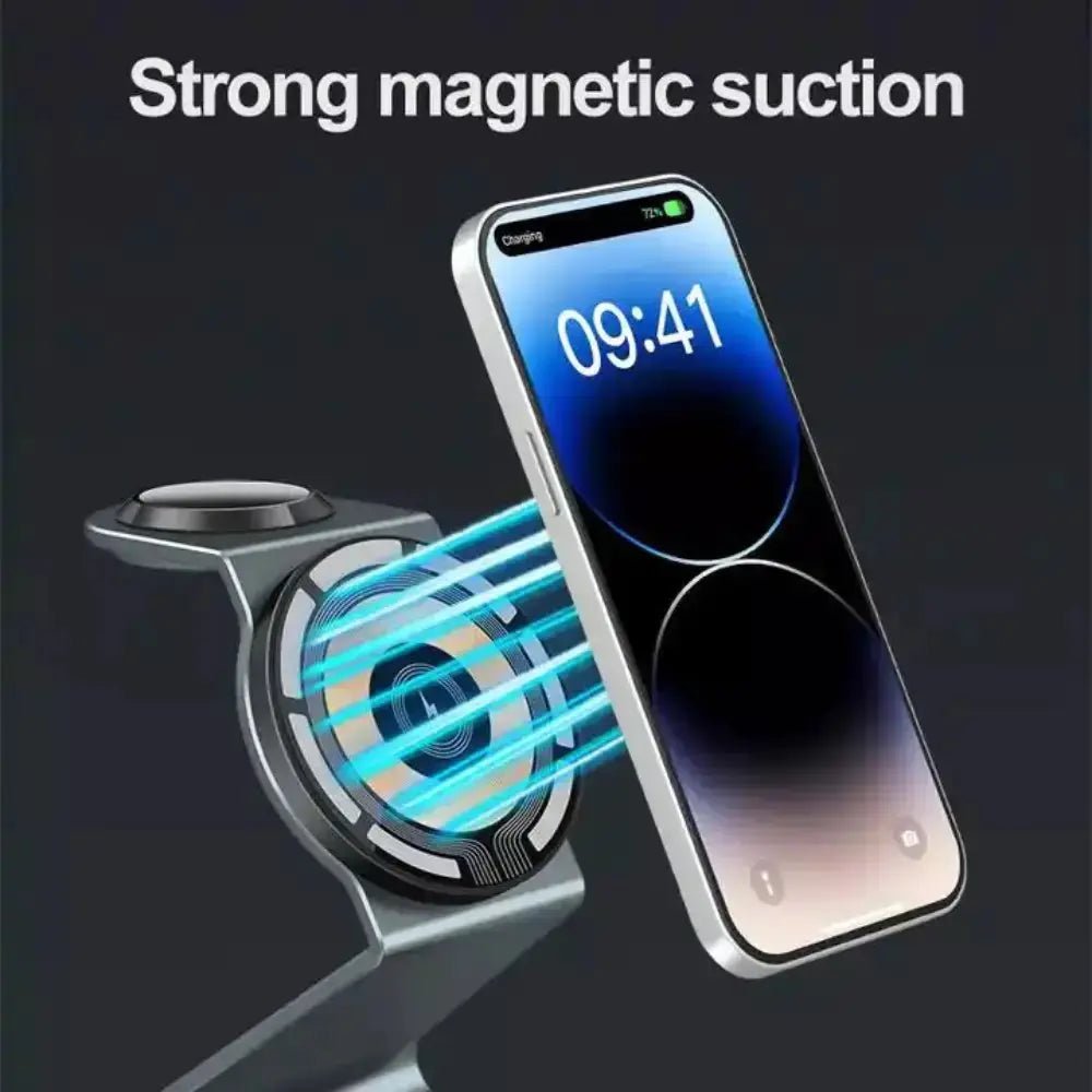 Transparent 3 - in - 1 Magnetic Wireless Charging Station (15W) - Infinity Deals