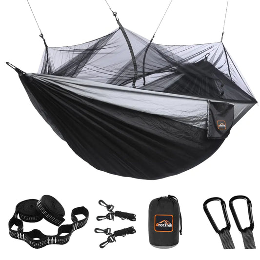 Camping Hammock with Mosquito Net & Accessories (Double/Single) - Infinity Deals