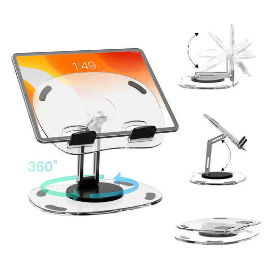 Adjustable Aluminum Laptop & Phone Stand with 360° Rotation - Infinity Deals