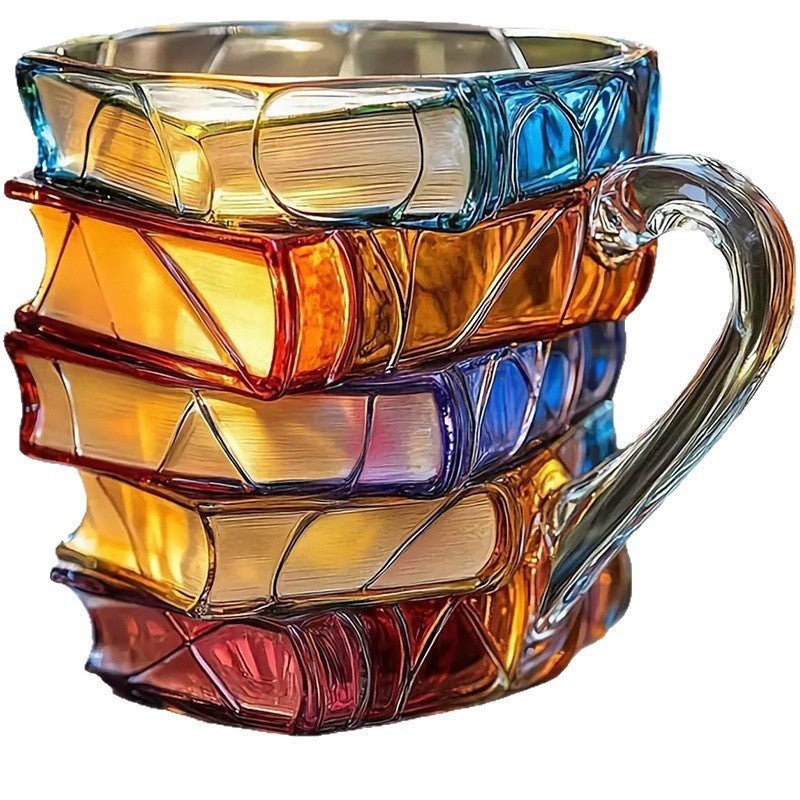 Book Stack Coffee Cup – Hand - Painted Novelty Ceramic Mug - Infinity Deals