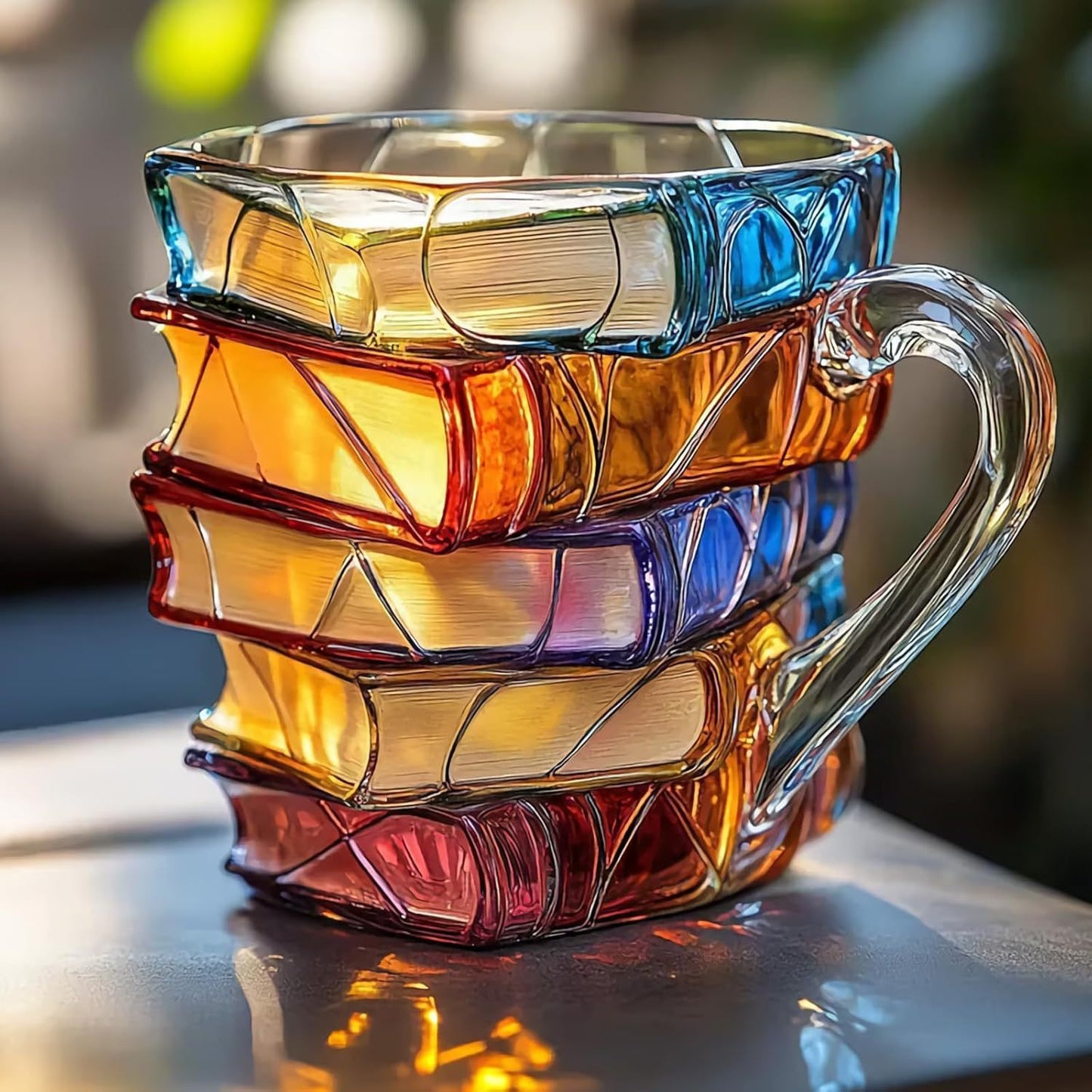 Book Stack Coffee Cup – Hand - Painted Novelty Ceramic Mug - Infinity Deals