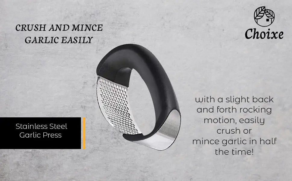 Stainless Steel Garlic Press & Crusher with Ergonomic Handle - Infinity Deals