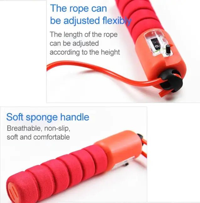 Adjustable Digital Jump Rope with Counter & Tangle - Free Design - Infinity Deals